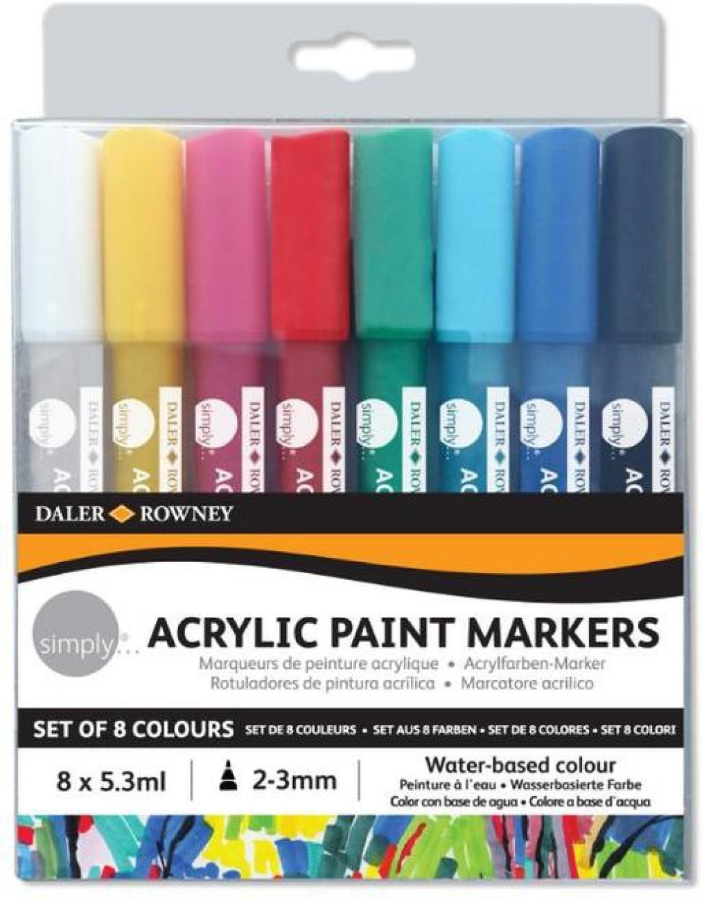 Munhwa Permanent Markers Pens, 8 Colors, Medium Point, Alcohol