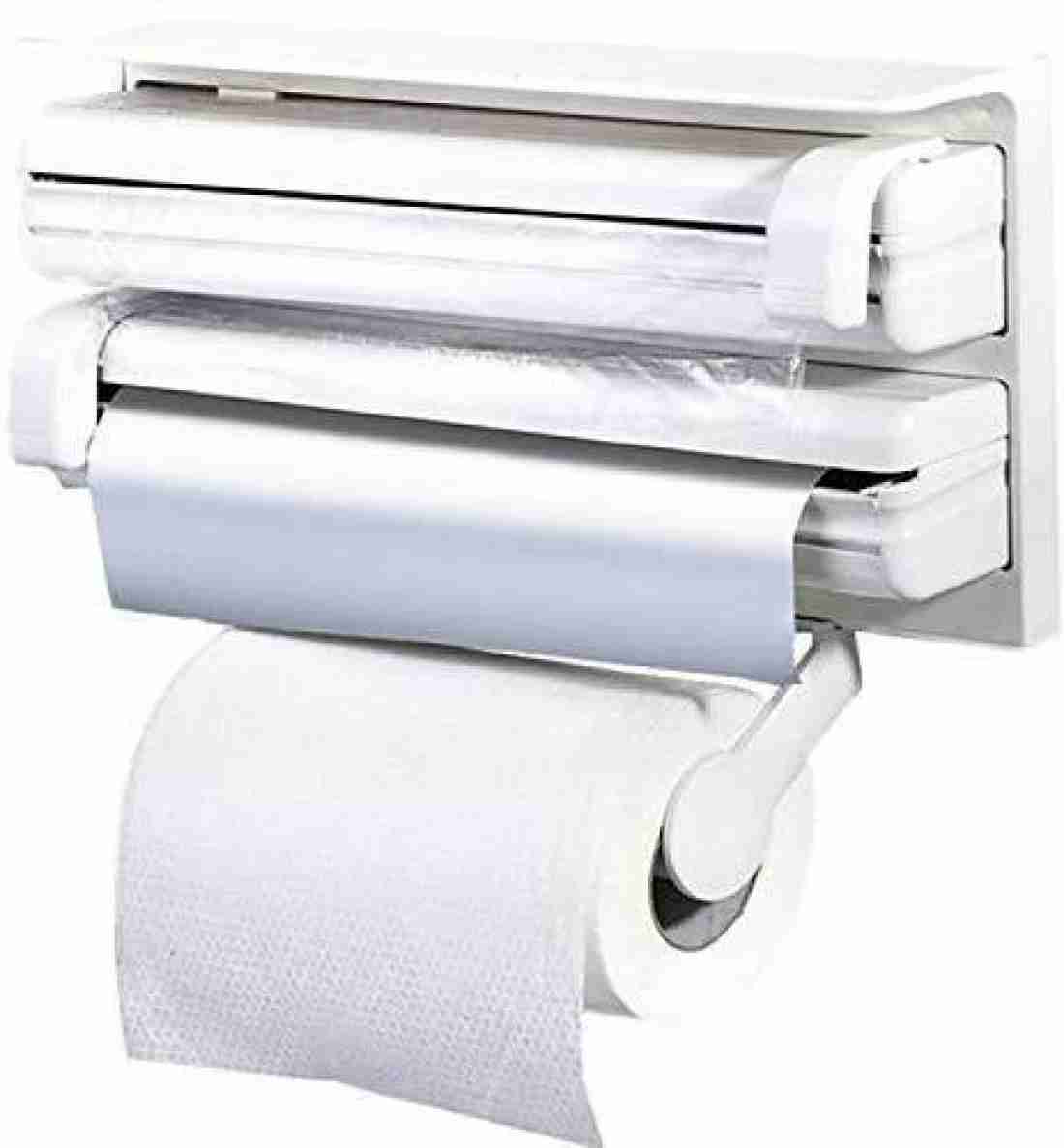 Kitchen Roll Dispenser Wall Mount Cling Film Tin Foil Paper Towel Holder  Plastic for sale online