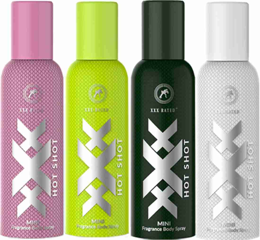 XXX Rated Hot Shot Mini Fragrance Body Spray (Pink, Parrotgreen, Green,  White Combo) Body Spray - For Men & Women - Price in India, Buy XXX Rated Hot  Shot Mini Fragrance Body