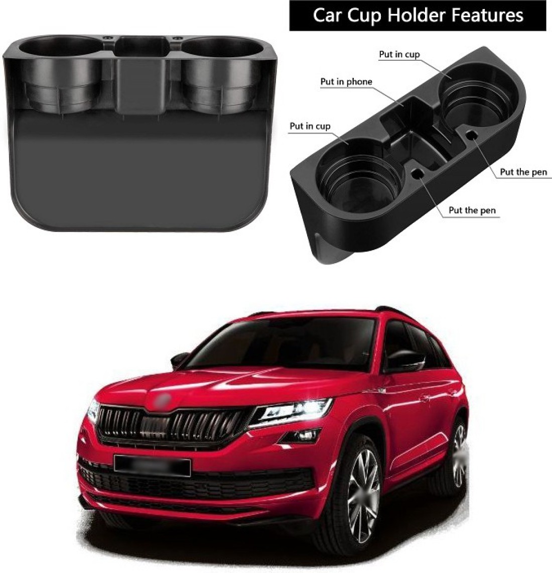 PRTEK Multifunctional Universal Car Cup Holder Inserts Images