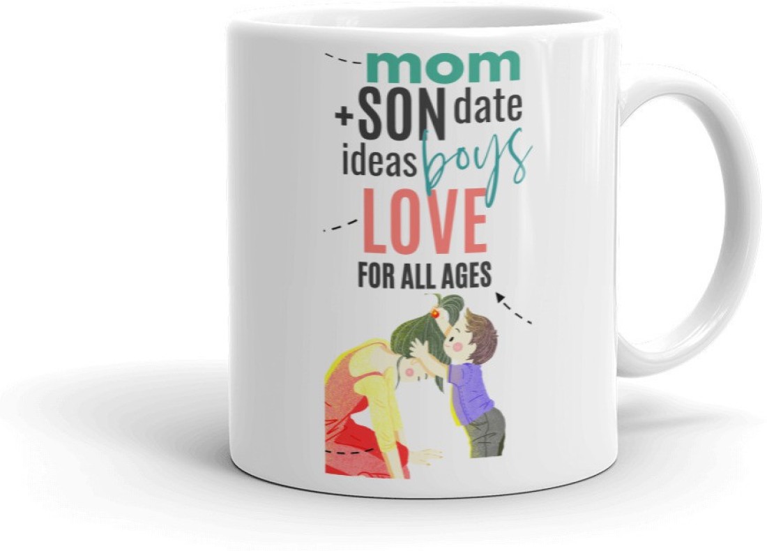 Boy Mom Mothers Day Gift Idea From Son White Coffee Mug