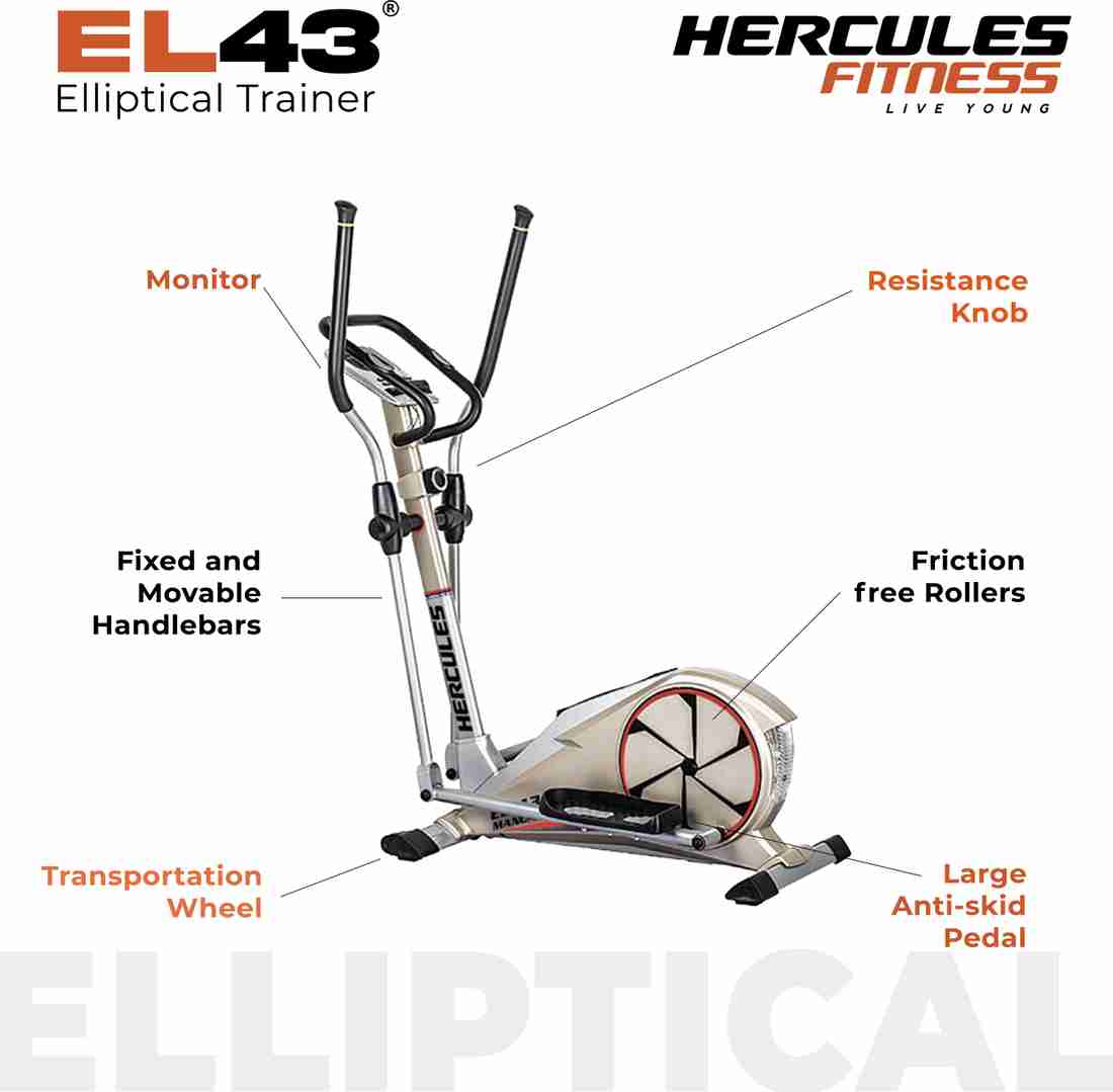 Hercules Fitness Hercules Elliptical Cross Trainer for Home use 120 Kg Cross Trainer Buy Hercules Fitness Hercules Elliptical Cross Trainer for Home use 120 Kg Cross Trainer Online at Best Prices