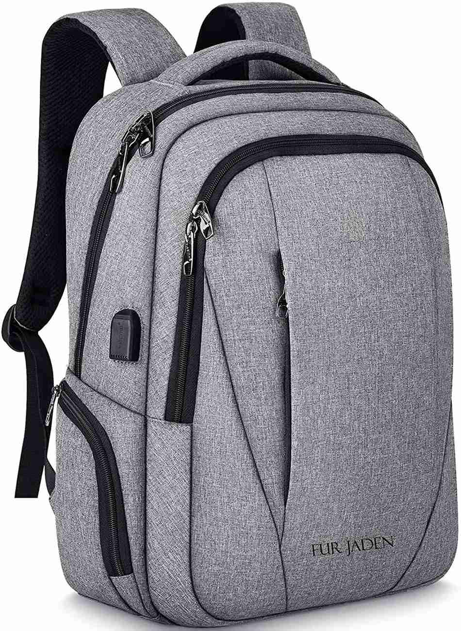 FUR JADEN Travel Laptop Backpack Business Backpacks with USB Charging Port Water Resistant College School Computer Bag for Men Women Fits Under 15.6 inch Laptop and Notebook 24 L Laptop Backpack