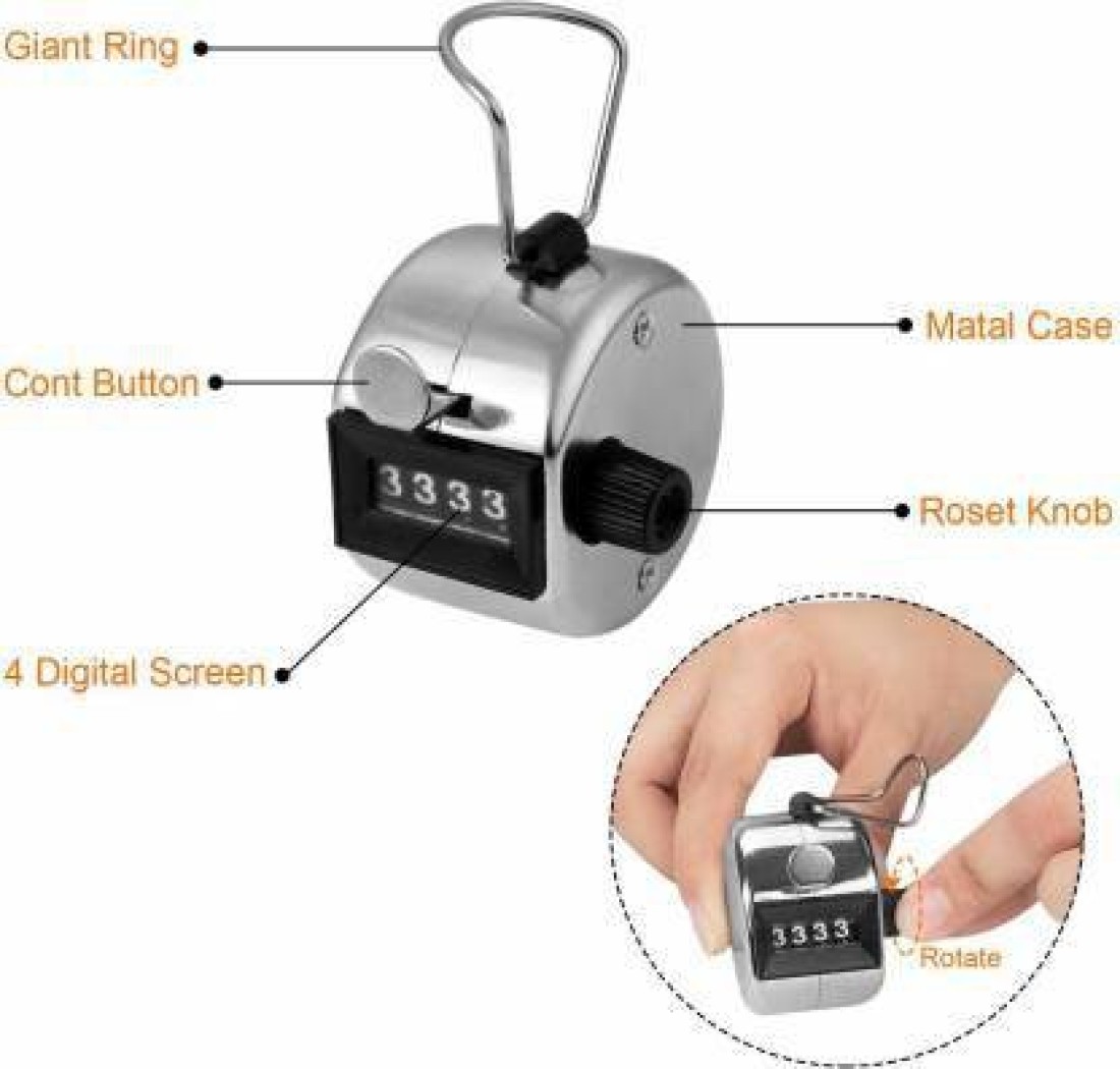 Tally Clicker Counter Metal for CASE Mechanical Clicker Digital Handheld  Tally C