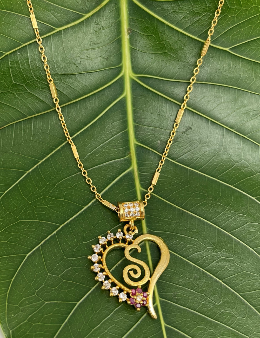siddhnath S Letter mangalsutra Alphabet Name Gold Plated New