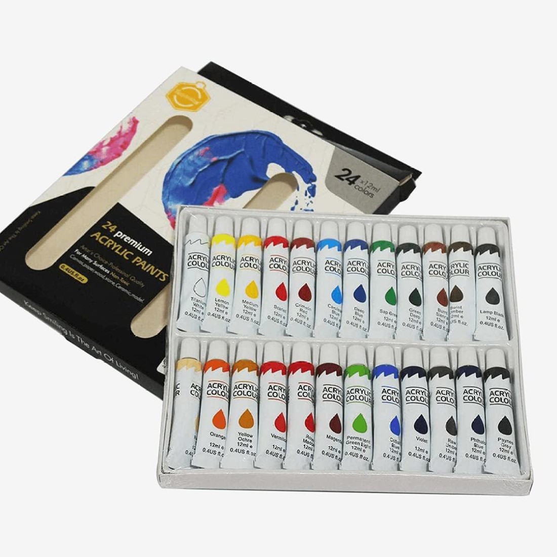 Complete Acrylic Paint Set, 36 Piece Professional Painting Set