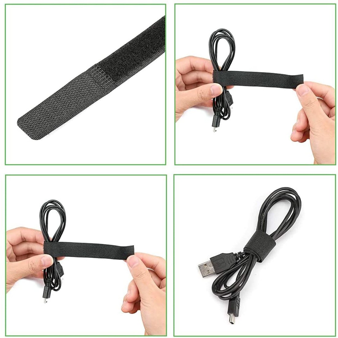 SYGA 10pcs Velcro Cable Tie, Hook and Loop Straps Fastener, Nylon Reusable  Self-adhesive Cable Organiser for PC TV USB Network Cable, Velcro Tape for  Home and Office-12mm Width and 150mm Length (Black) Sew-on Velcro Price in  India - Buy