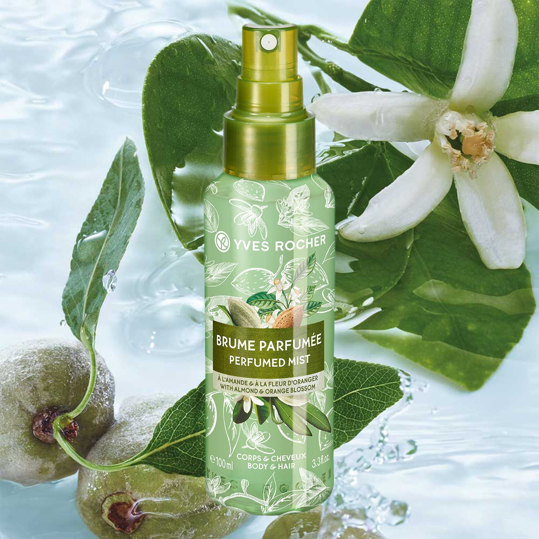 YVES ROCHER Perfumed Mist Body Hair With Almond Orange Blossom