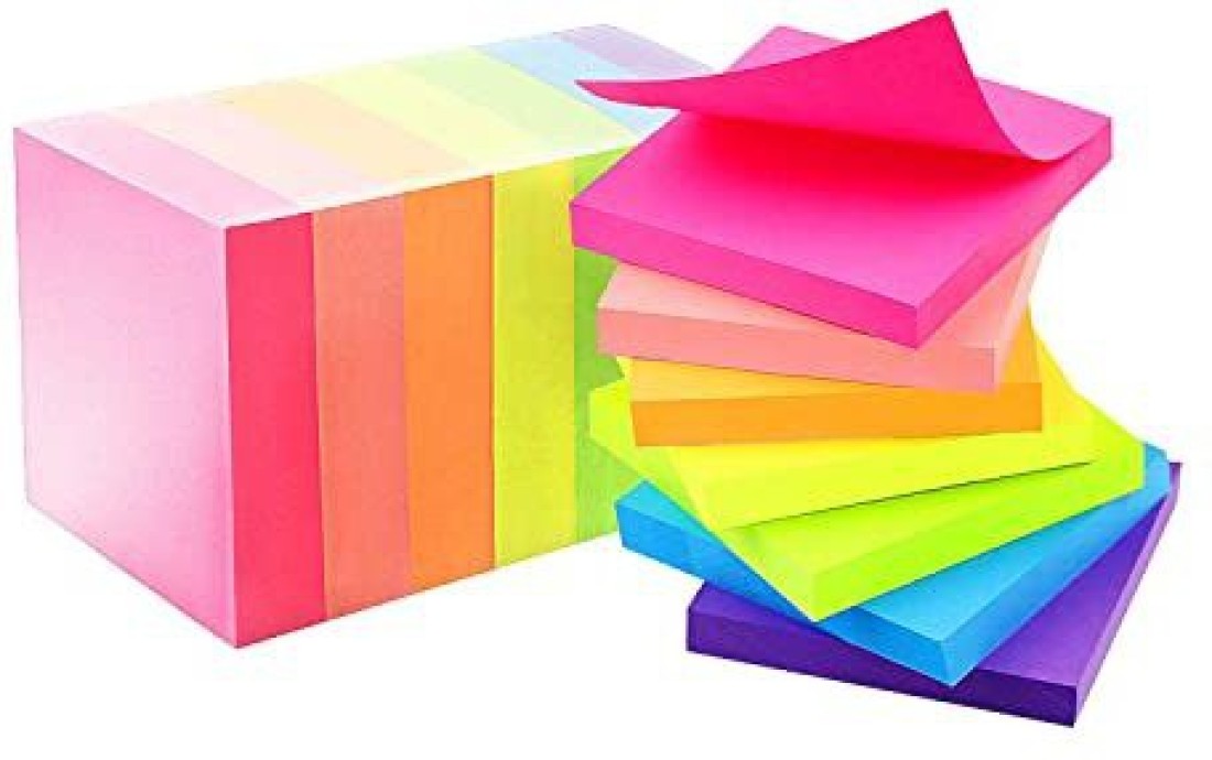 ZIARO Sticky Notes 3x3 Self-Stick Notes 5 Bright Color  Strong Adhesive Sticky Notes 80 Sheets Sticky Note, 5 Colors - STICKY NOTE