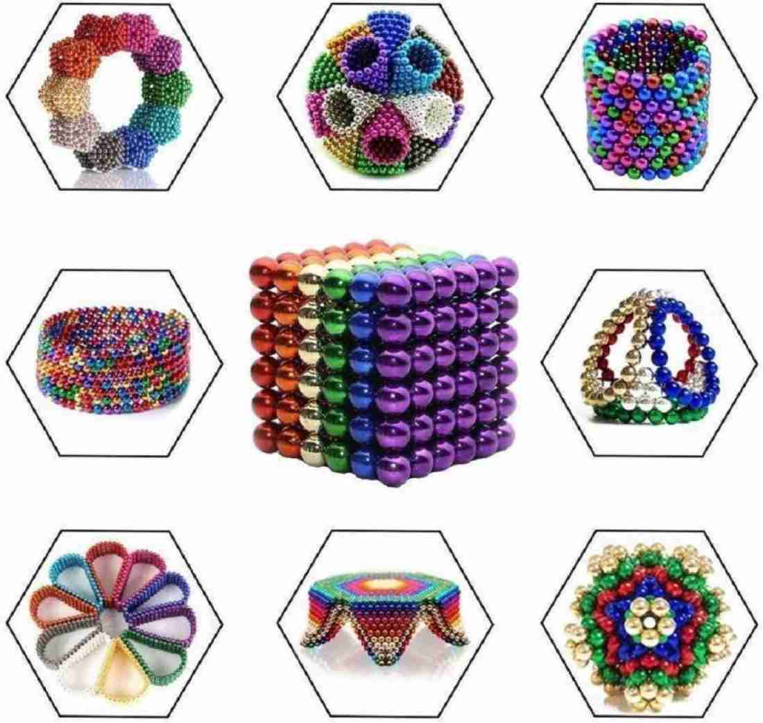 सारसी 5 mm Magnetic Balls Cube Fidget Gadget Toys Rare Earth Magnet Office  Desk Toy Games Magnet Toys Multicolor Beads Stress Relief Toys for Kids - 5  mm Magnetic Balls Cube Fidget