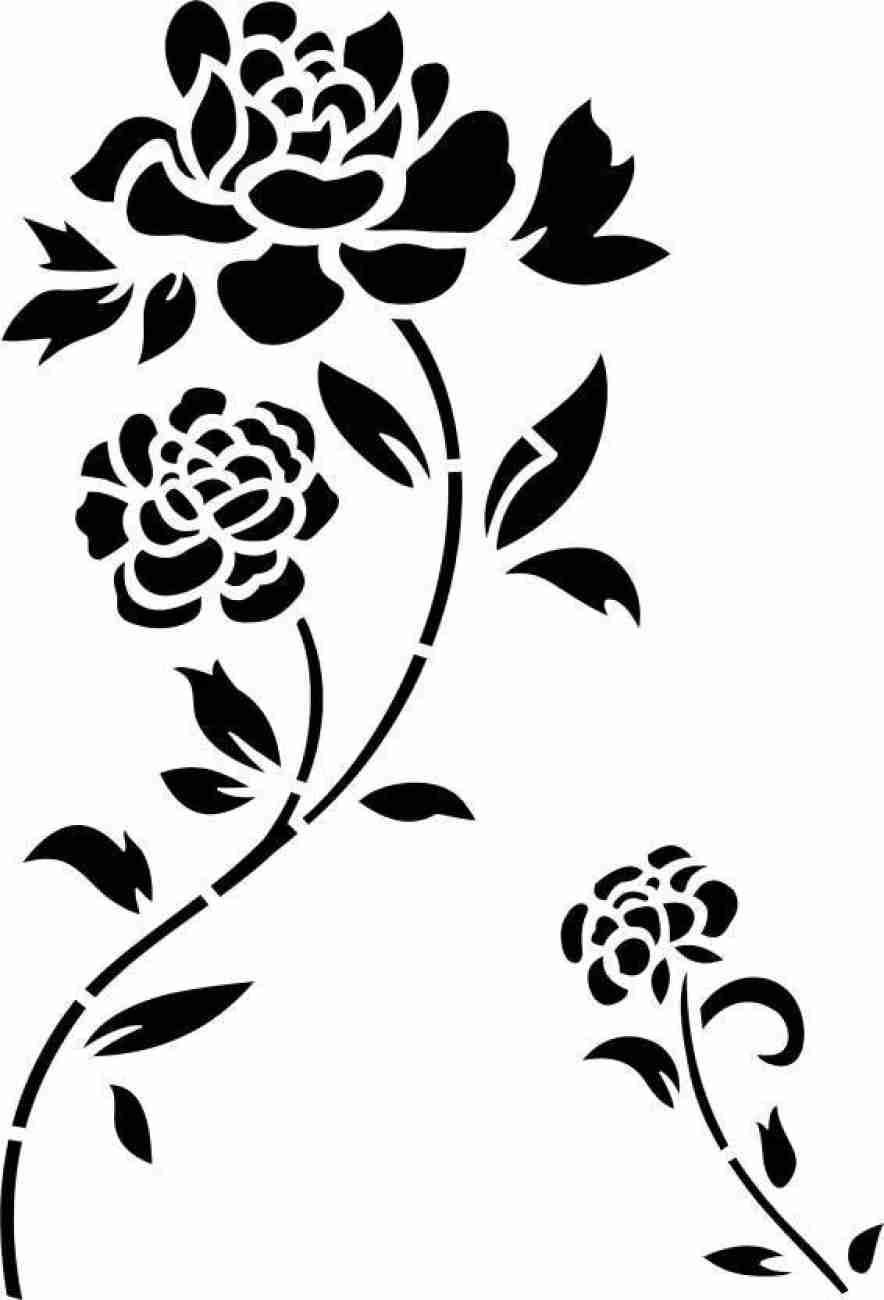 Stainless Steel Metal Stencil Oblong Ornate Rose Floral Emboss Pyrography -   Israel