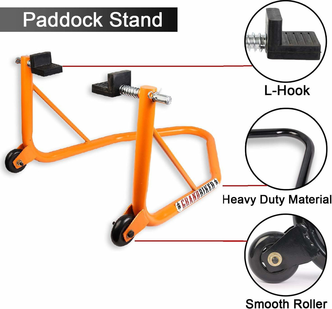 Grandbiker Rear Wheel Paddock Stand Extra Strong with Swing Arm