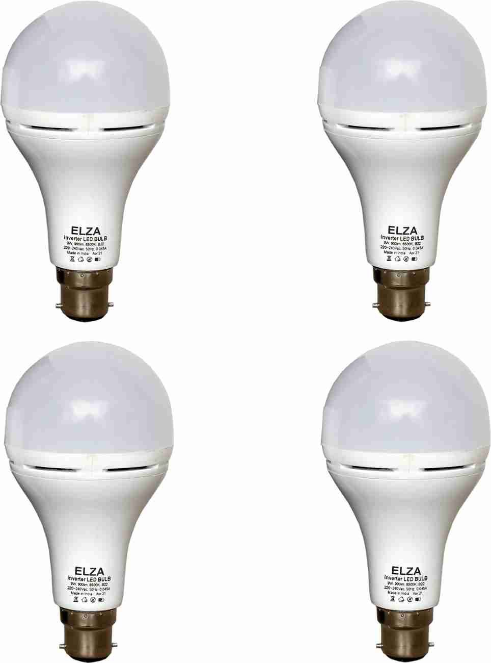 Elza Lumos Inverter Bulb 9 Watt LED Bulb for Home Base B22 pack of