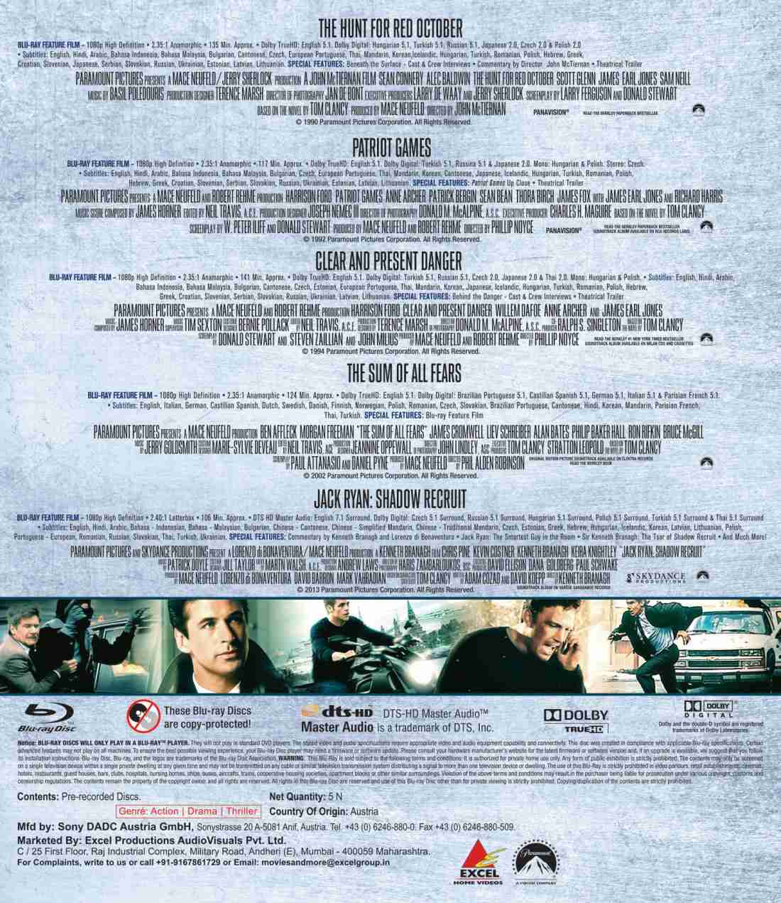  The Jack Ryan Collection [Blu-ray] : Ben Affleck