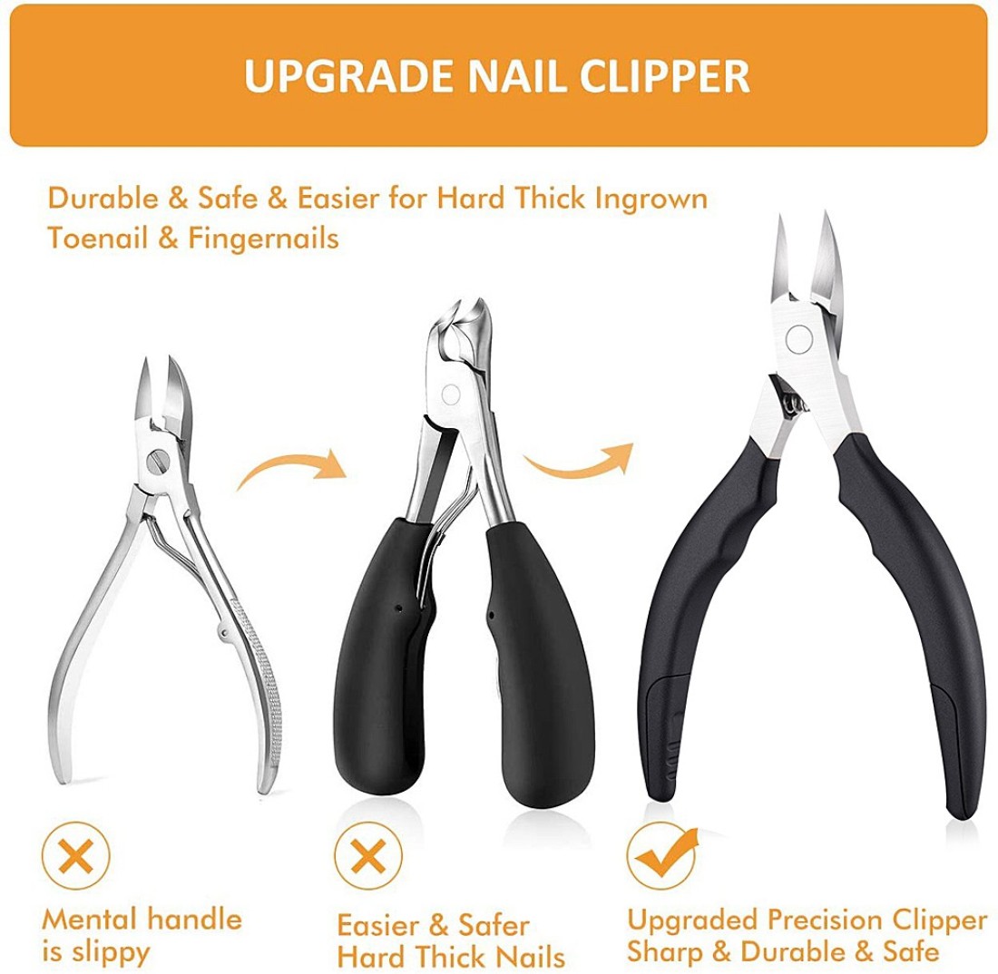 Kohm Nail clippers for Thick Nails - Heavy Duty, Wide Mouth Professional  Fingernail and Toenail clippers for Men, Women & Seniors, Si