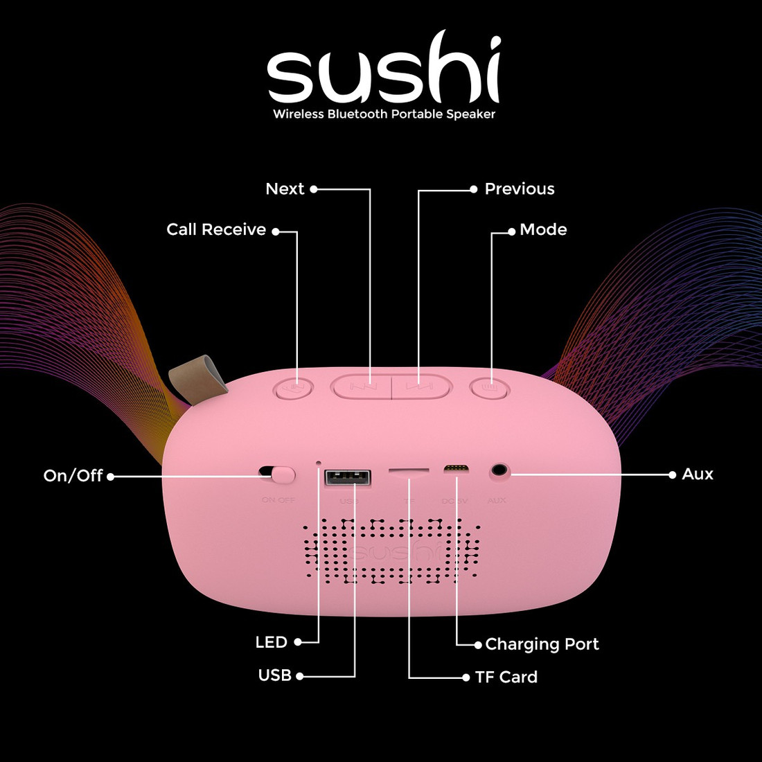 Buy Sushi Wireless Portable Bluetooth Speaker