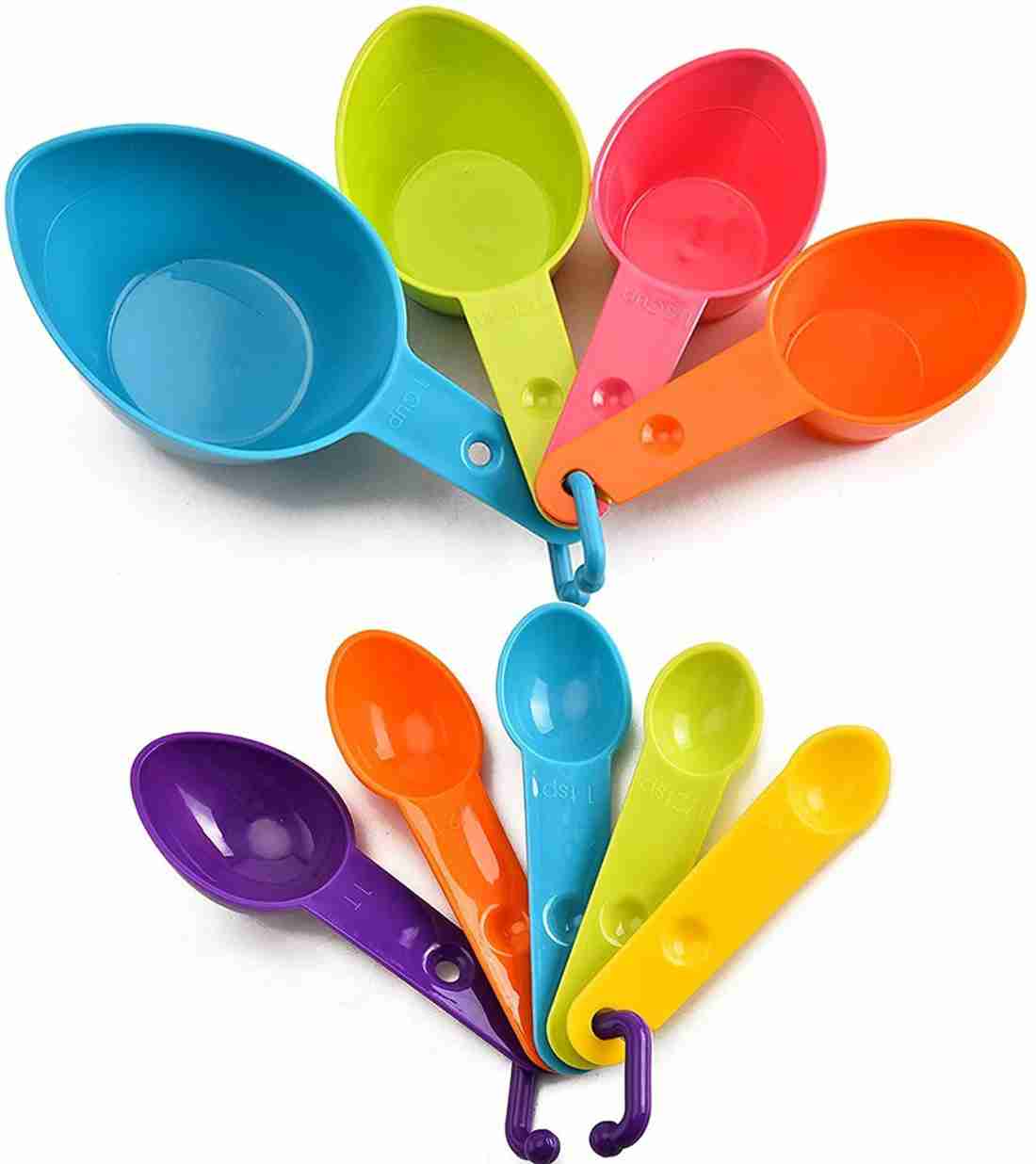 9Pcs/set Measuring Cups Set with Stackable Measure Spoons Plastic