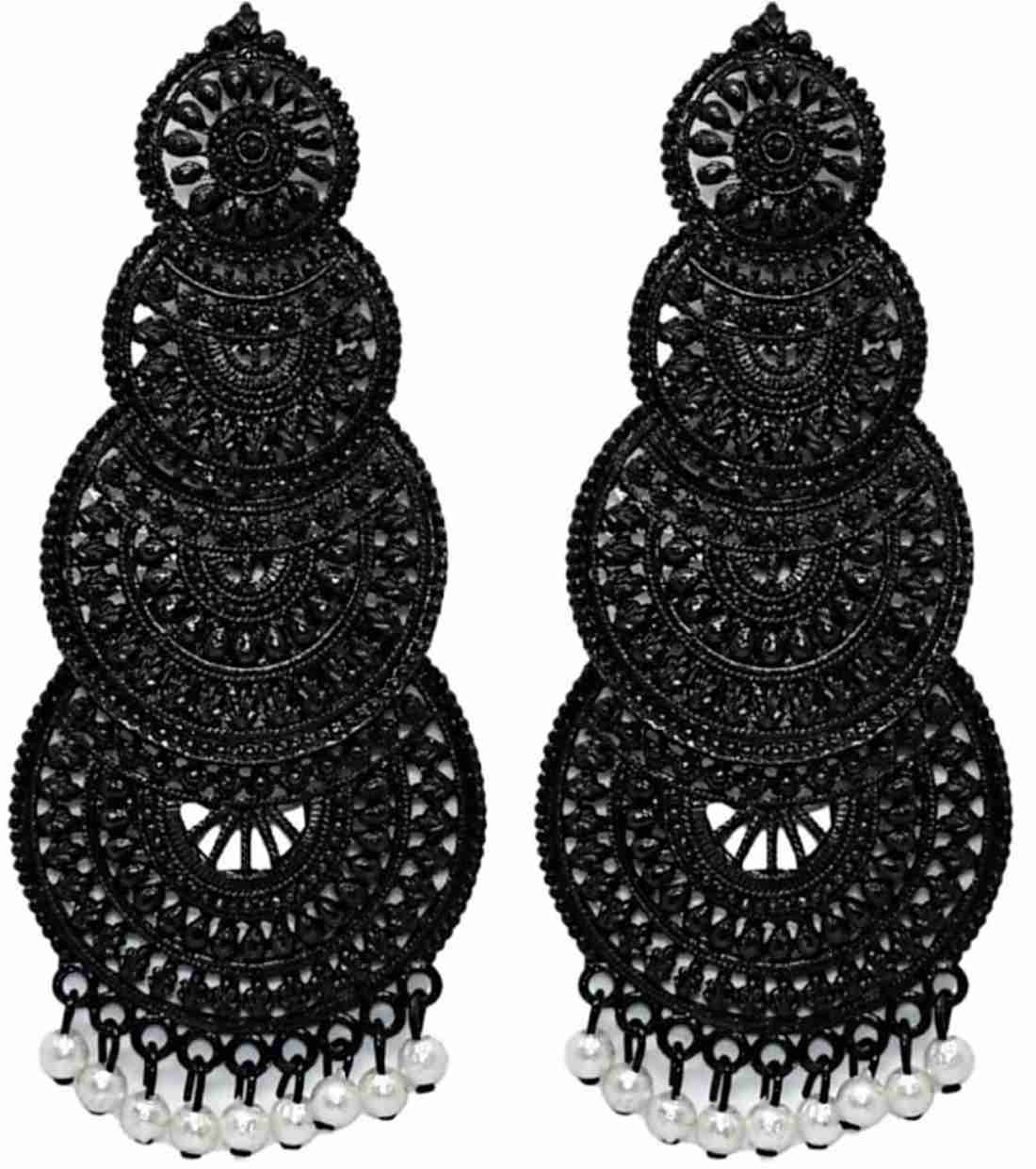 Flipkart black metal on sale earrings