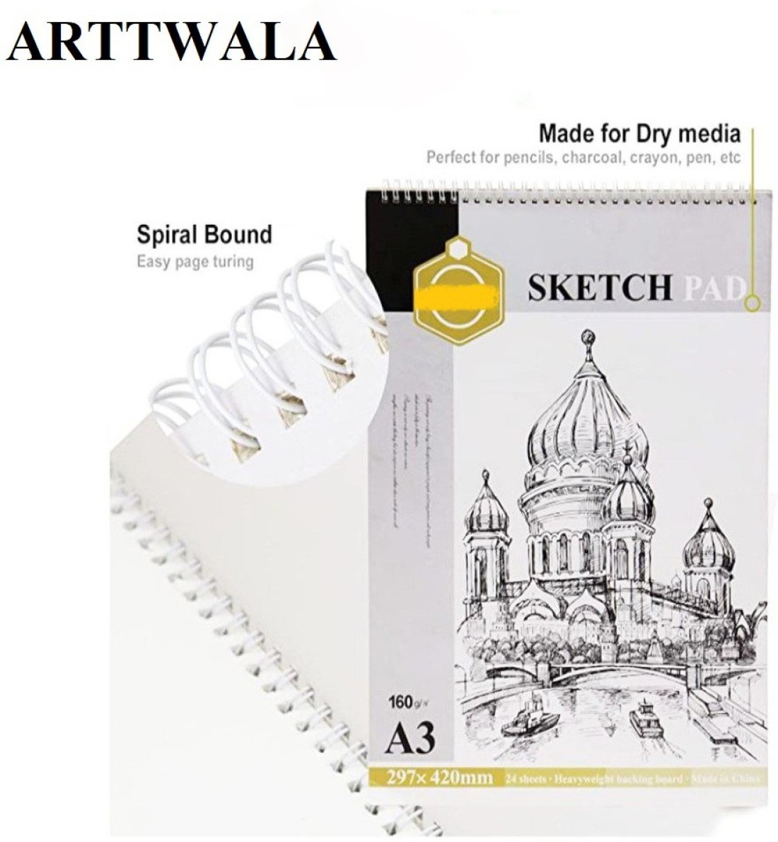 SKYGOLD KEEPSMILING 160GSM A4 SKETCH PAD WITH 3PCS