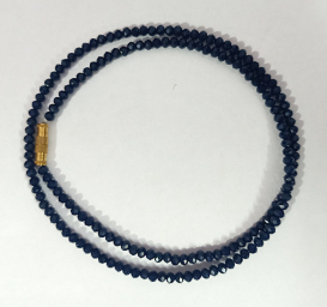 Navy blue sales crystal necklace