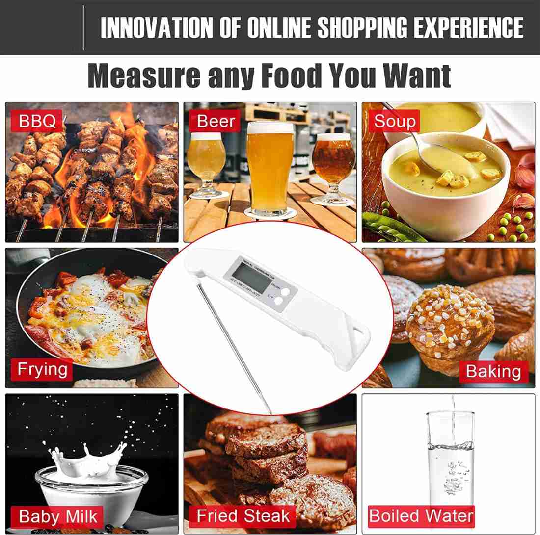 Foldable Electronic Digital Foods Thermometer for Meat Water Milk