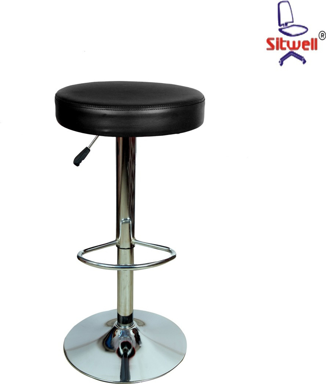 Sitwell bar Cushion Stool With Footrest Chrome base Metal Bar