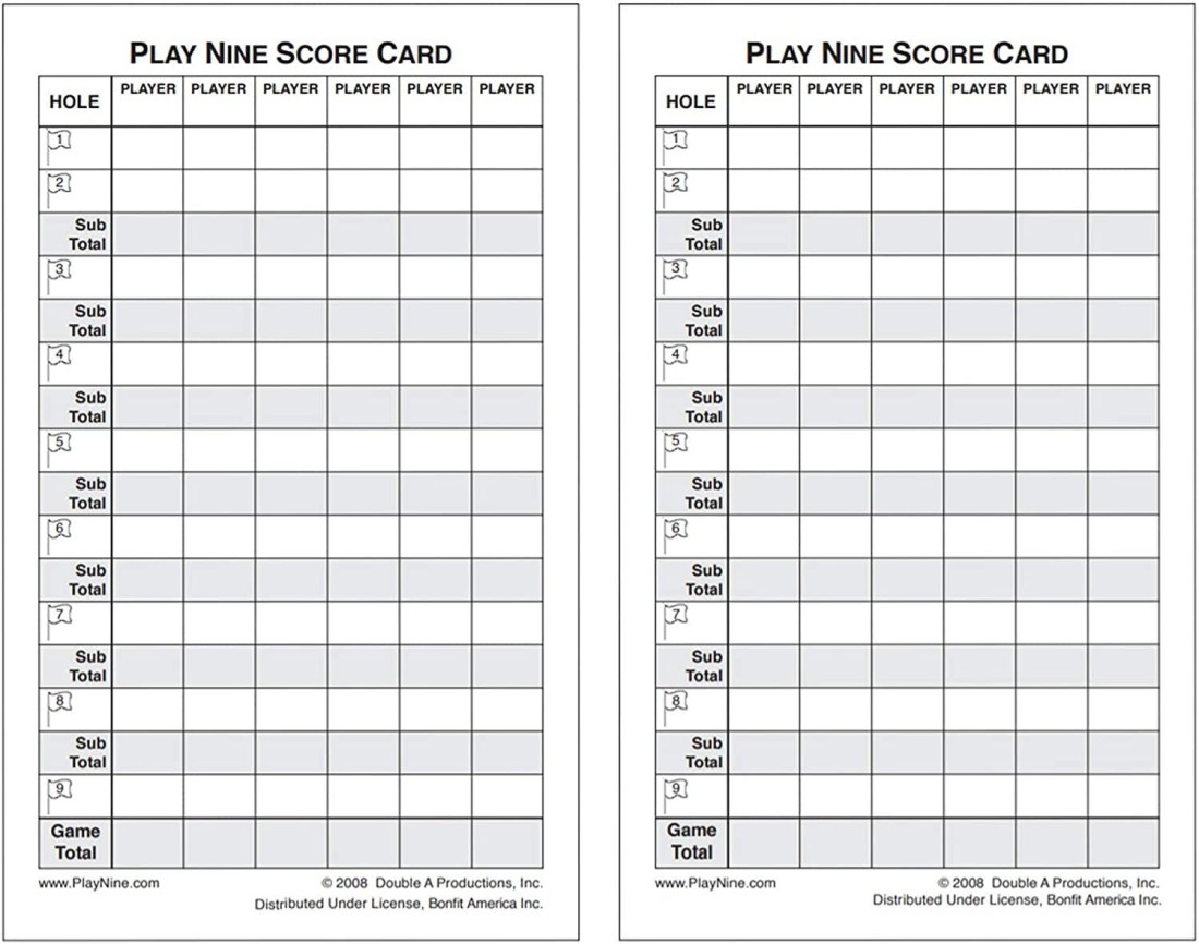 Double A Productions, Inc., Games, Play Nine The Card Game Of Golf Ages  8adult