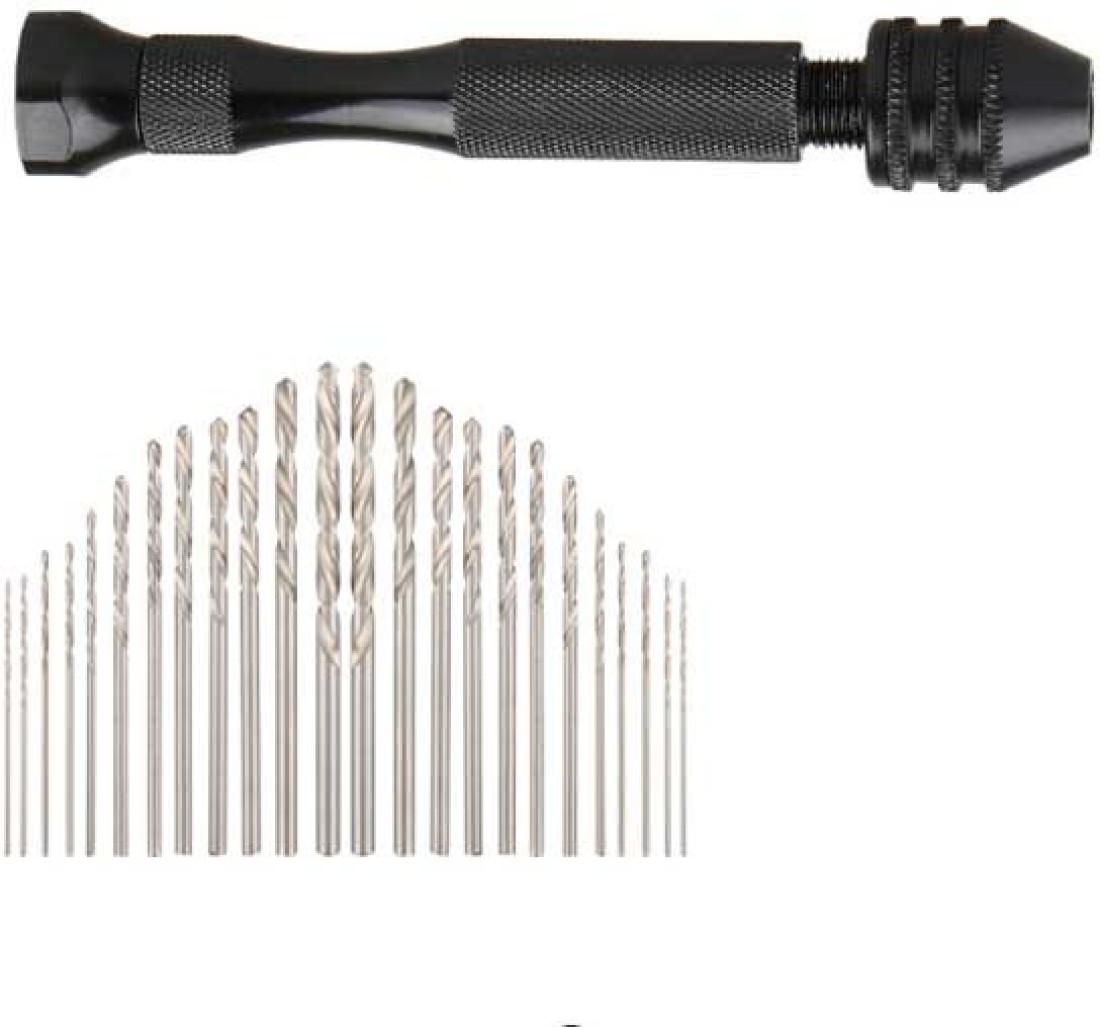Precision Pin Vise Hand Drill with 25pcs Micro Twist Drill Bits