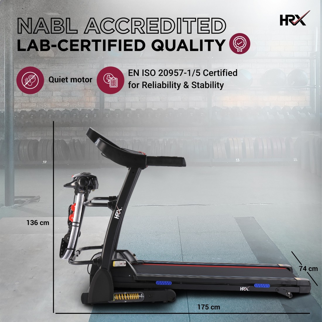 HRX Runner Treadmill with Auto Incline 3 HP Peak Treadmill Buy