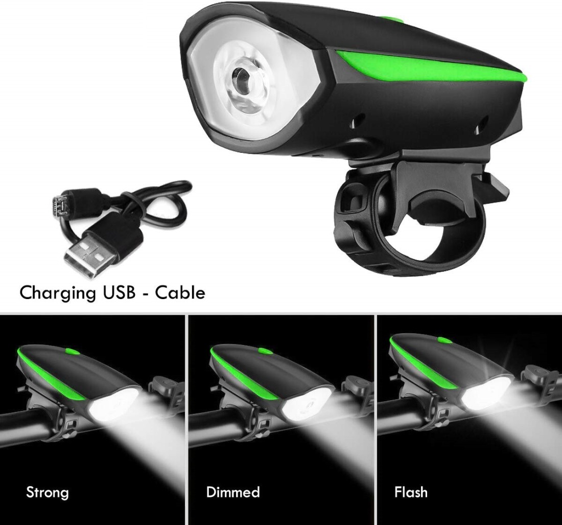 THE MORNING PLAY Rechargeable cycle Super Bright Light & Bell Horn