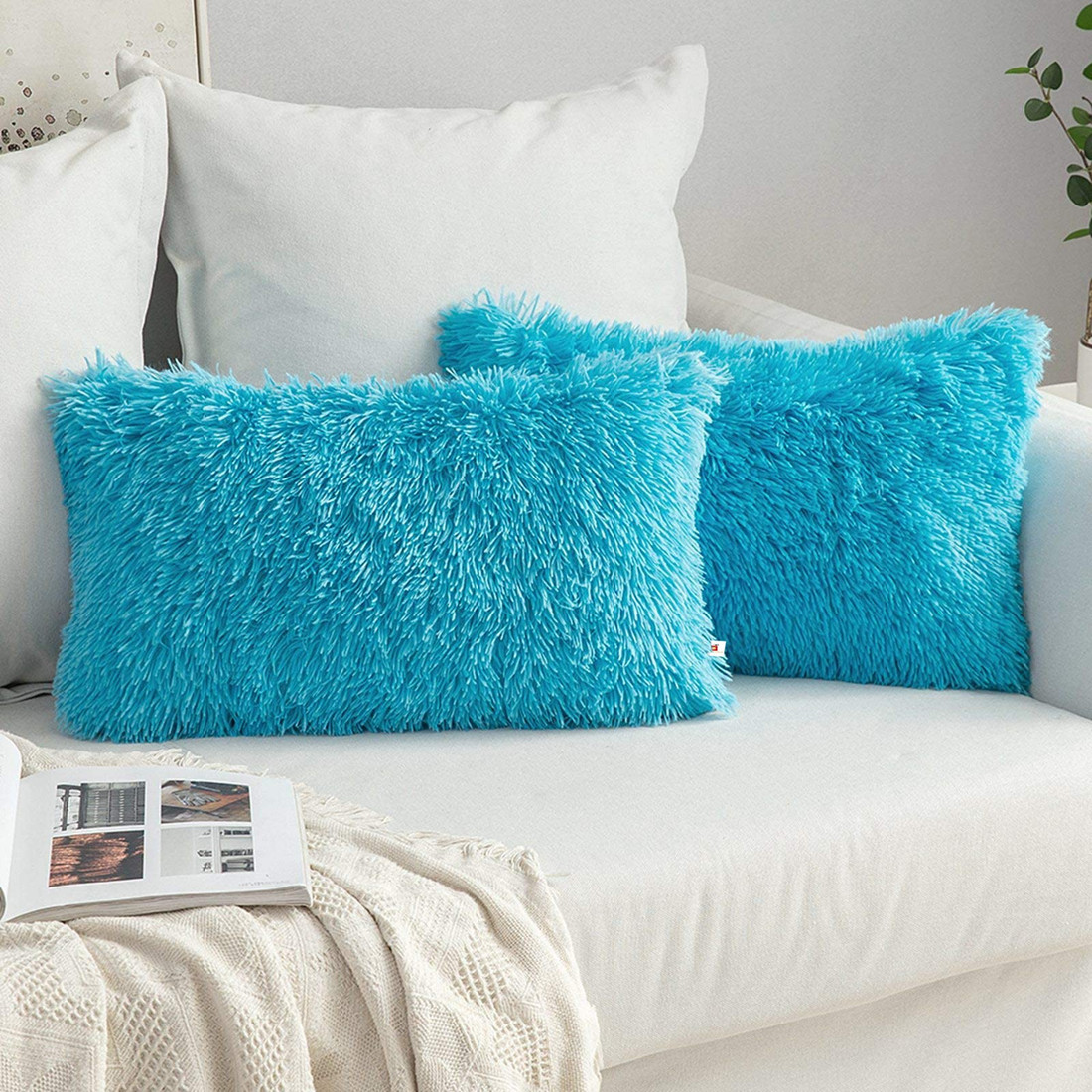 Fur rectangle pillow clearance