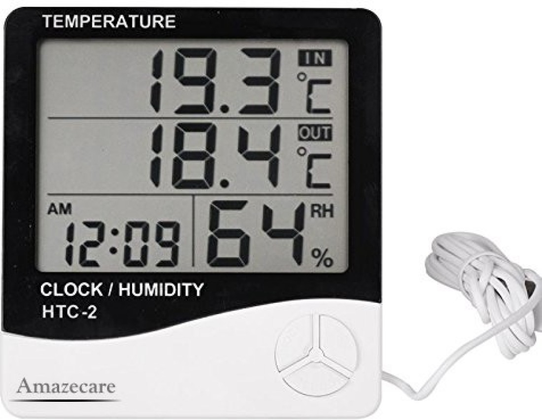 Divinext TH-108 HTC Thermo-Hygro Analog Temperature and Humidity Meter  HTC-1 Table Clock 2 in 1 Dial Type Room Thermometer with Humidity Incubator  Meter Hygromete Pinless Analog Moisture Measurer Price in India 