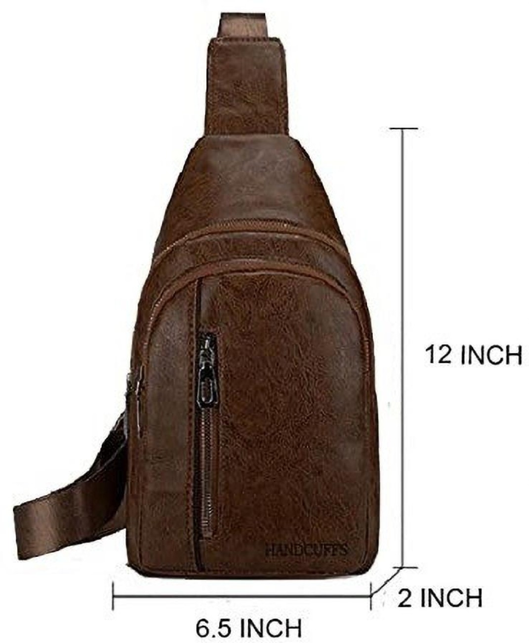 Delidge Men's USB Chest Bag Crossbody Package PU Leather Shoulder