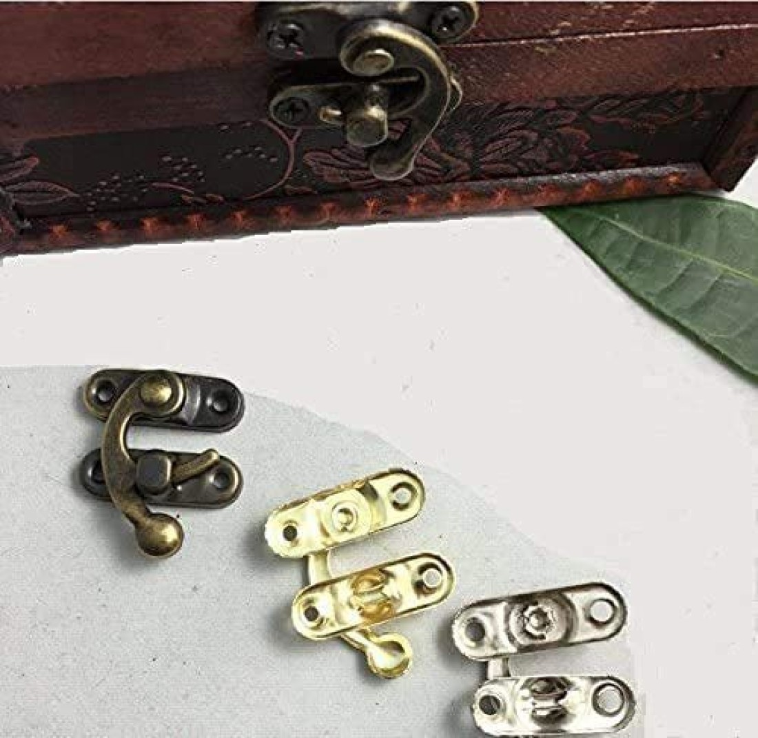 Hawk Eye Metal Lock/Buckle/Latch/Hook/Swing Clasp Combo of 30 Pcs with  Screws for Wood Jewellery and Small DIY Works (10 Golden/10 Bronze/10  Silver) Keyed Cam Lock Price in India - Buy Hawk Eye