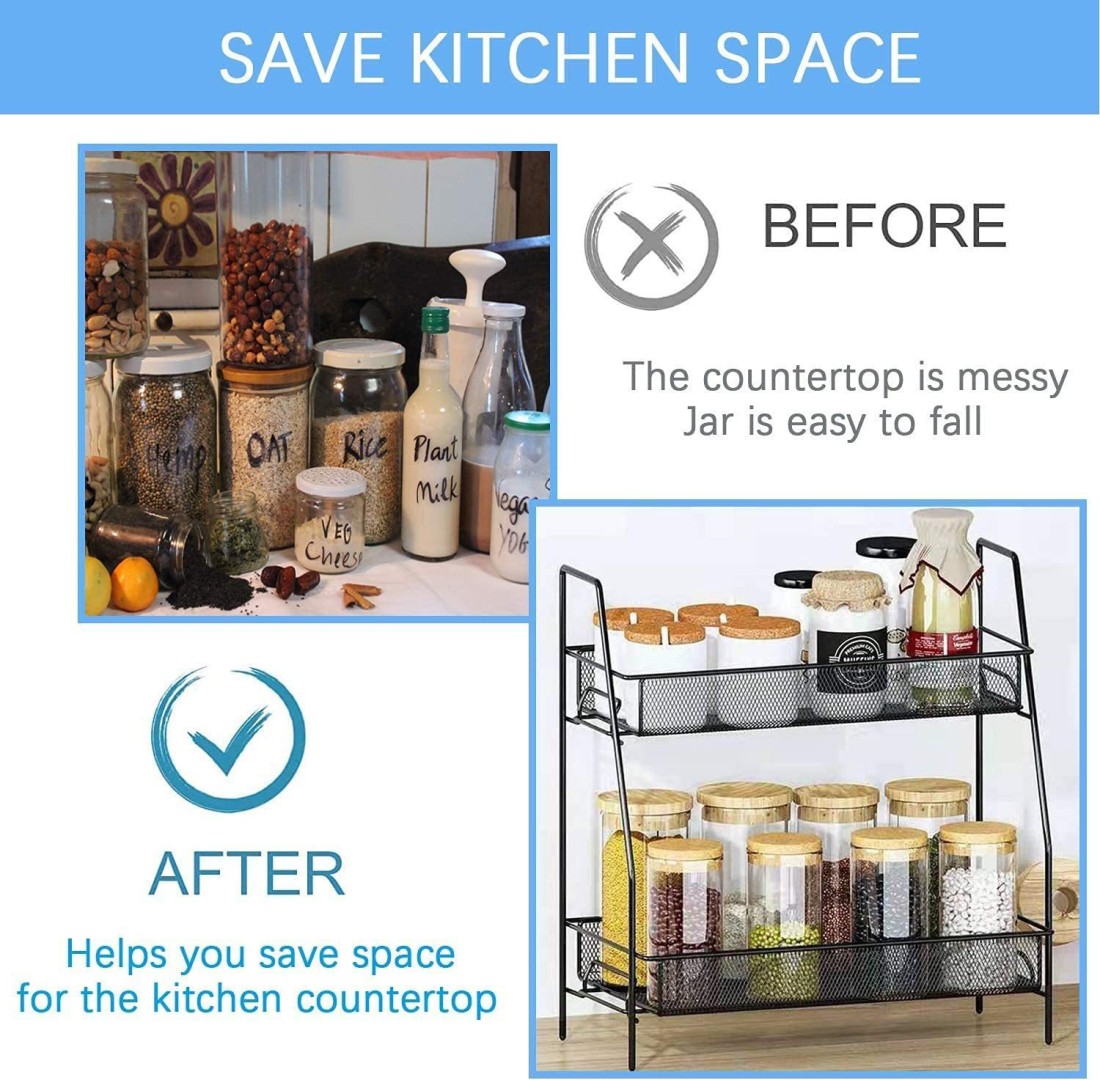 Space Saving Spice Rack Organizer for Countertop, Milti-purpose Shelf  Organizer