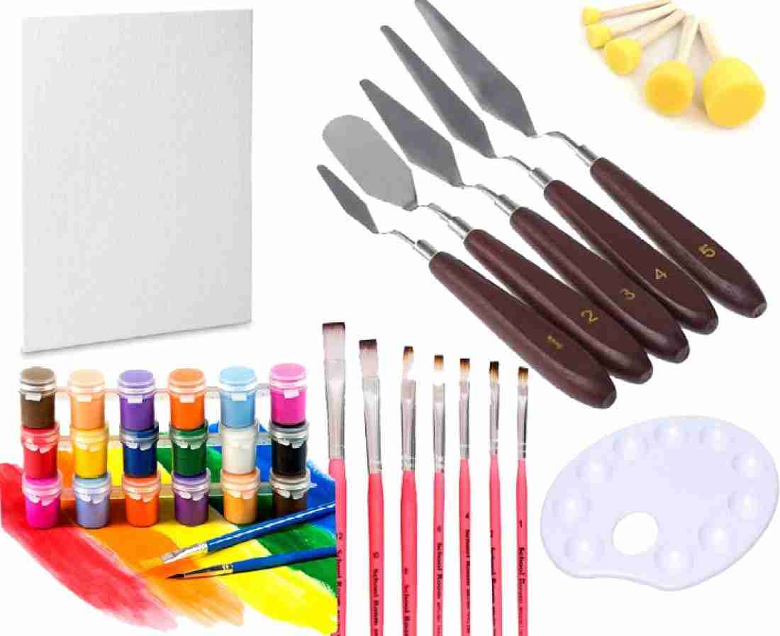 RABBIT 2 CANVAS BOARD 6'*8'+ 6 Poster Colors +NEON Tempera Paint Set+12  Color Pencil box+ Drawing book, Stationery kits for kids, Canvas for  painting, Canvas for Kids to paint, Canvas, Painting set for kids, Poster  colors, Canvas for beginners