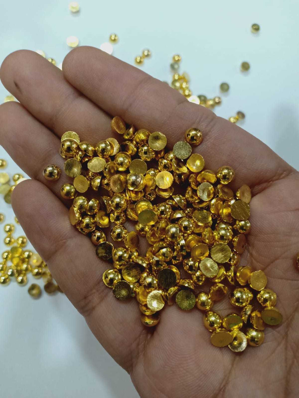 Flat discount gold beads