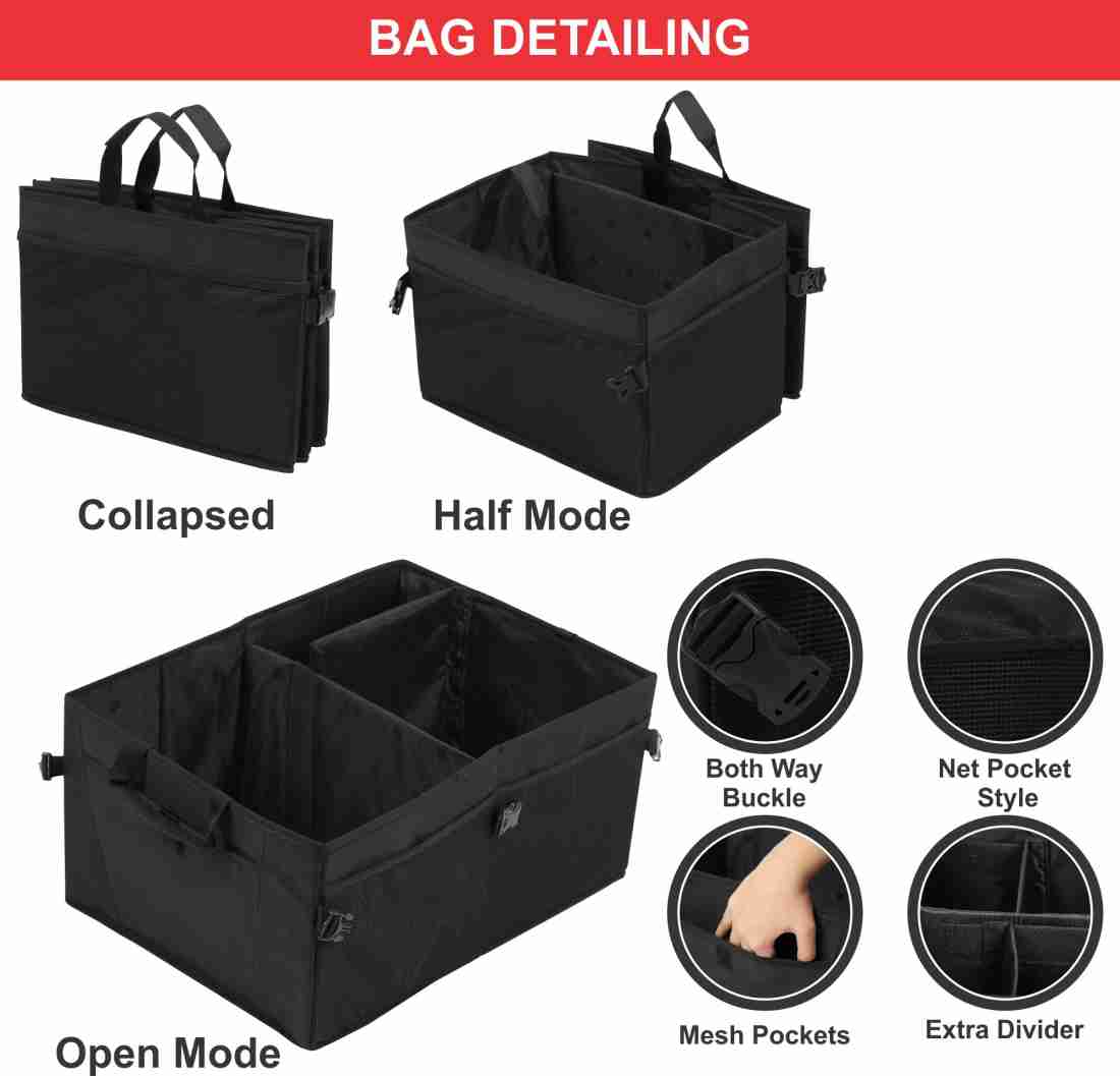 DOUBLE R BAGS Car Accessories for Trunk Dicky Boot Organizer Storage with  Lid Cover for SUV Cars Minivan Cargo Organizers and Portable Handle Trunk  Organizer Price in India - Buy DOUBLE R
