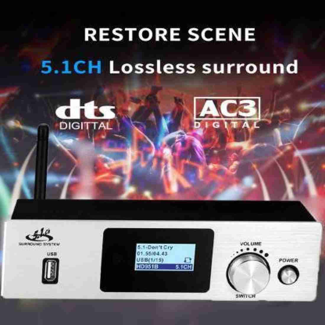 5.1CH Audio Decoder Bluetooth 5.0 4K60Hz HDMI 2.0 Switcher 3 In 1 Out ARC  Converter PC-USB DAC DTS AC3 5.1 Digital Audio System
