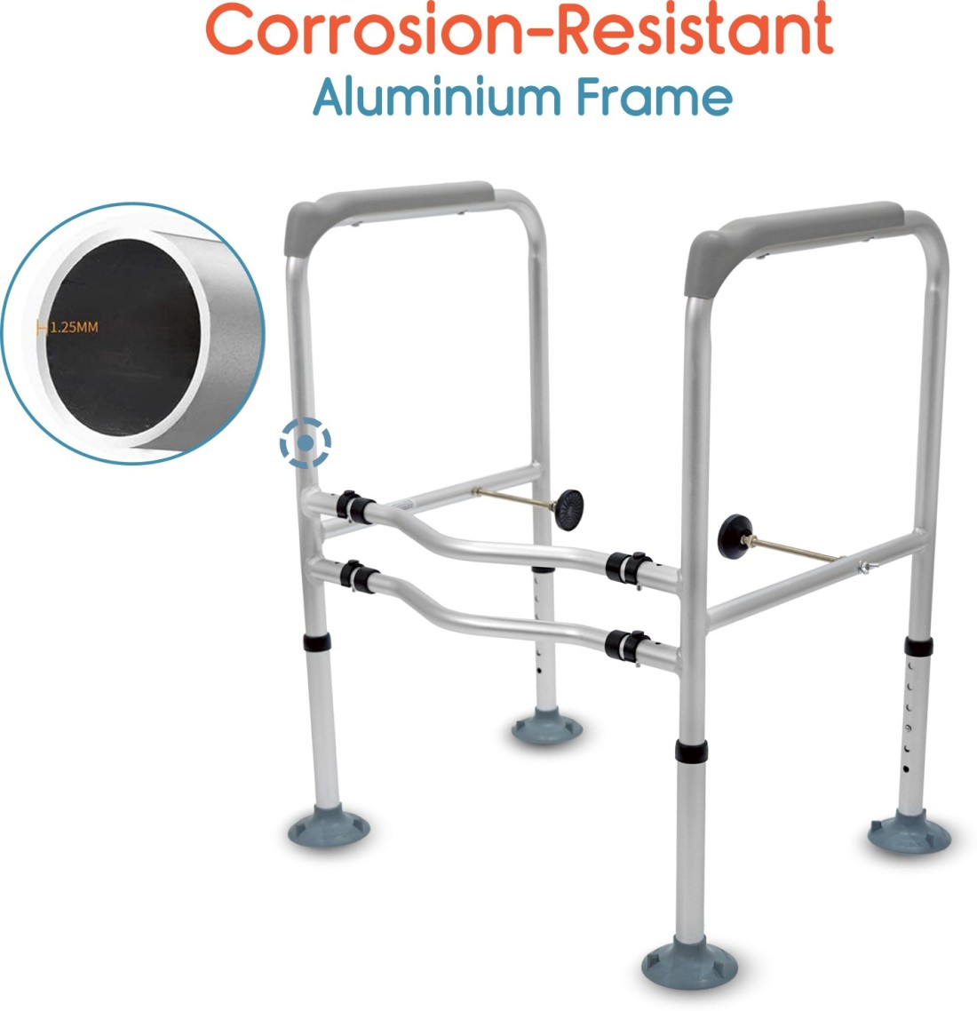 KosmoCare Lightweight Aluminum Standalone Toilet Safety Frame