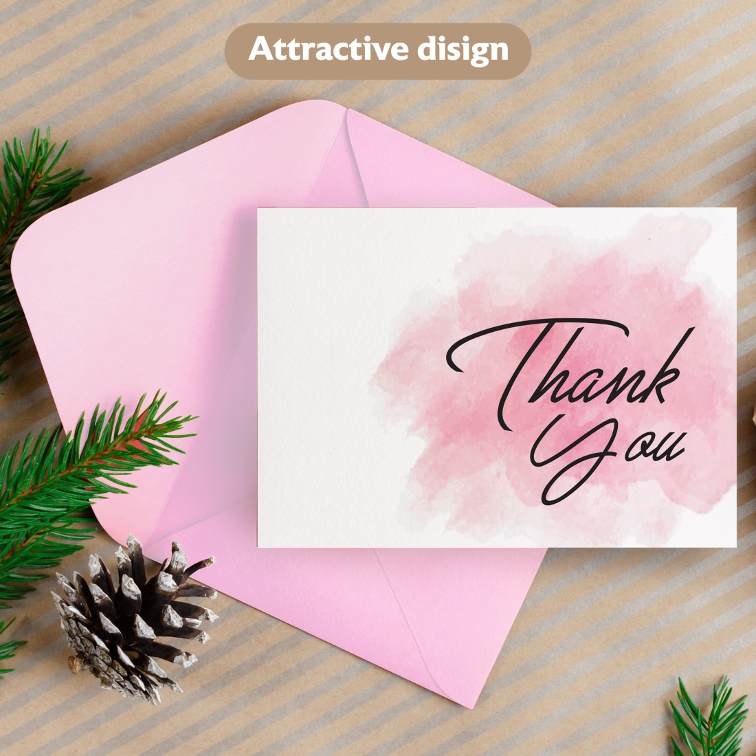 24pcs Thank You Cards with Envelopes, 4x6 Thank You Cards Small Business Blank Thank You Notes Small, Watercolor