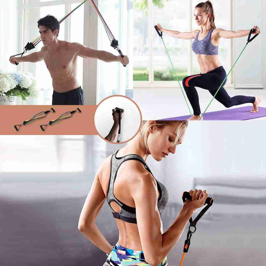 XPRT Fitness Single Resistance Band Home Gym Exercise Band with Handles and  Door Anchor 50 Lb. 