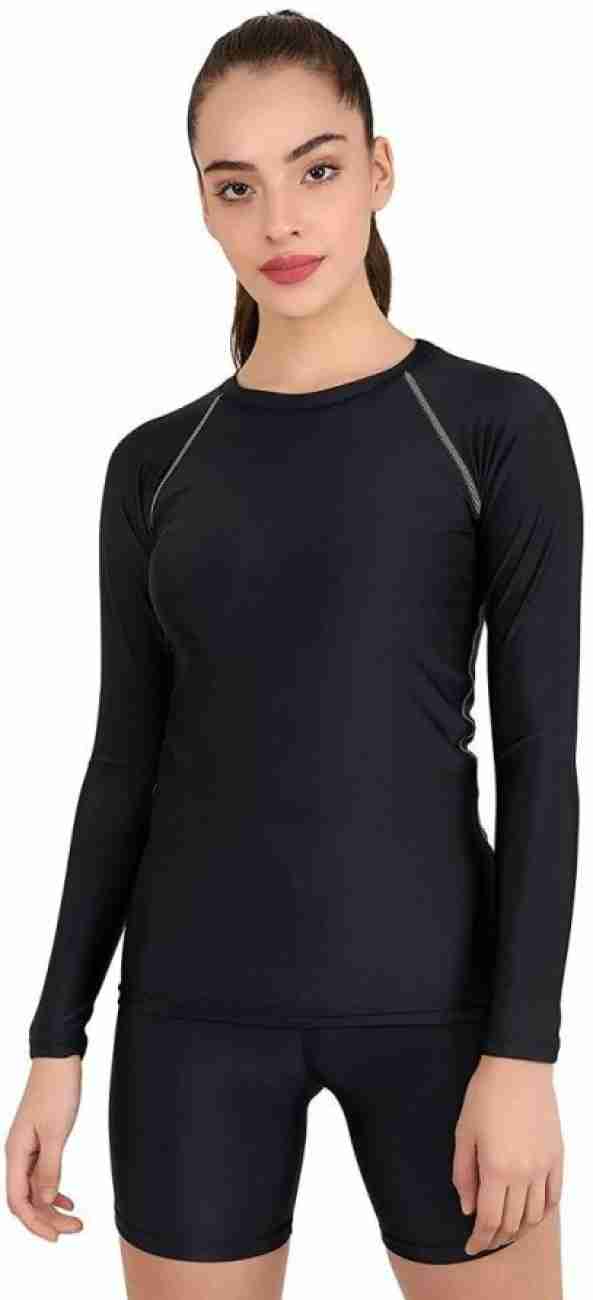 unbeatable Women Round Neck Black T-Shirt Women Compression Price in India  - Buy unbeatable Women Round Neck Black T-Shirt Women Compression online at