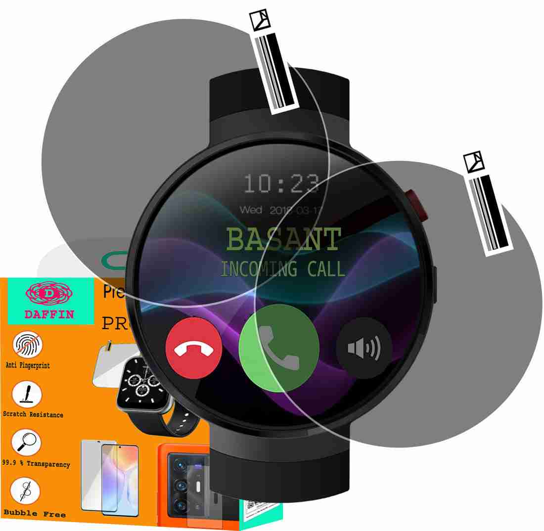 daffin Screen Guard for LEMFO LEM7 4G SMARTWATCH. daffin
