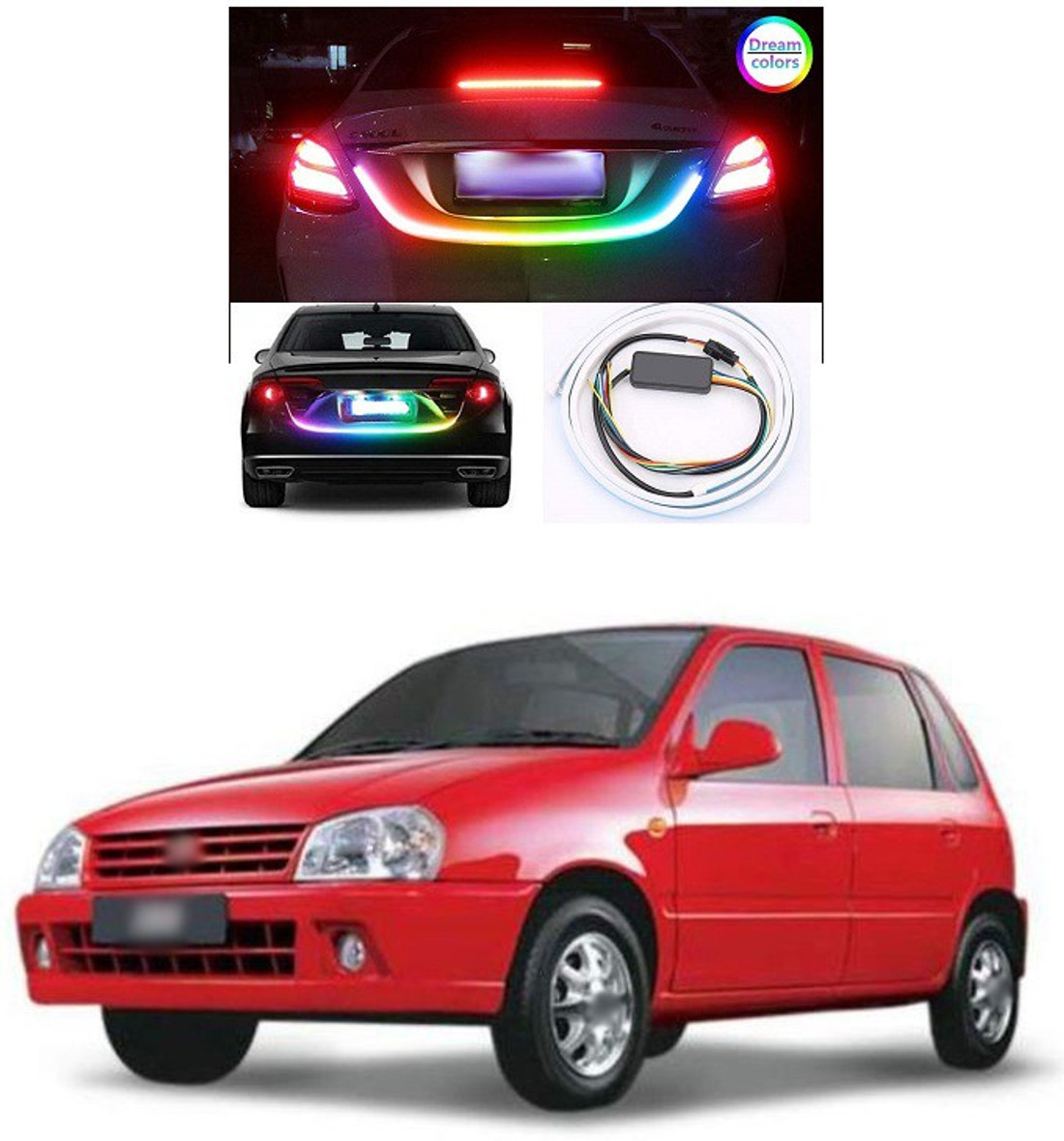 XZRTZ Flexible Car LED Strip Lights 48inch Dream Color Car