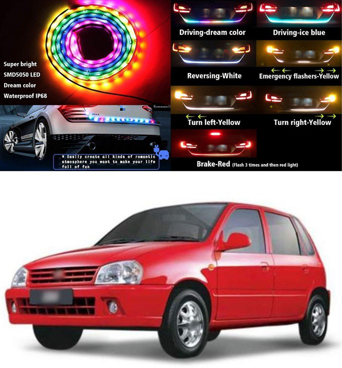 Red led lights on sale for cars exterior