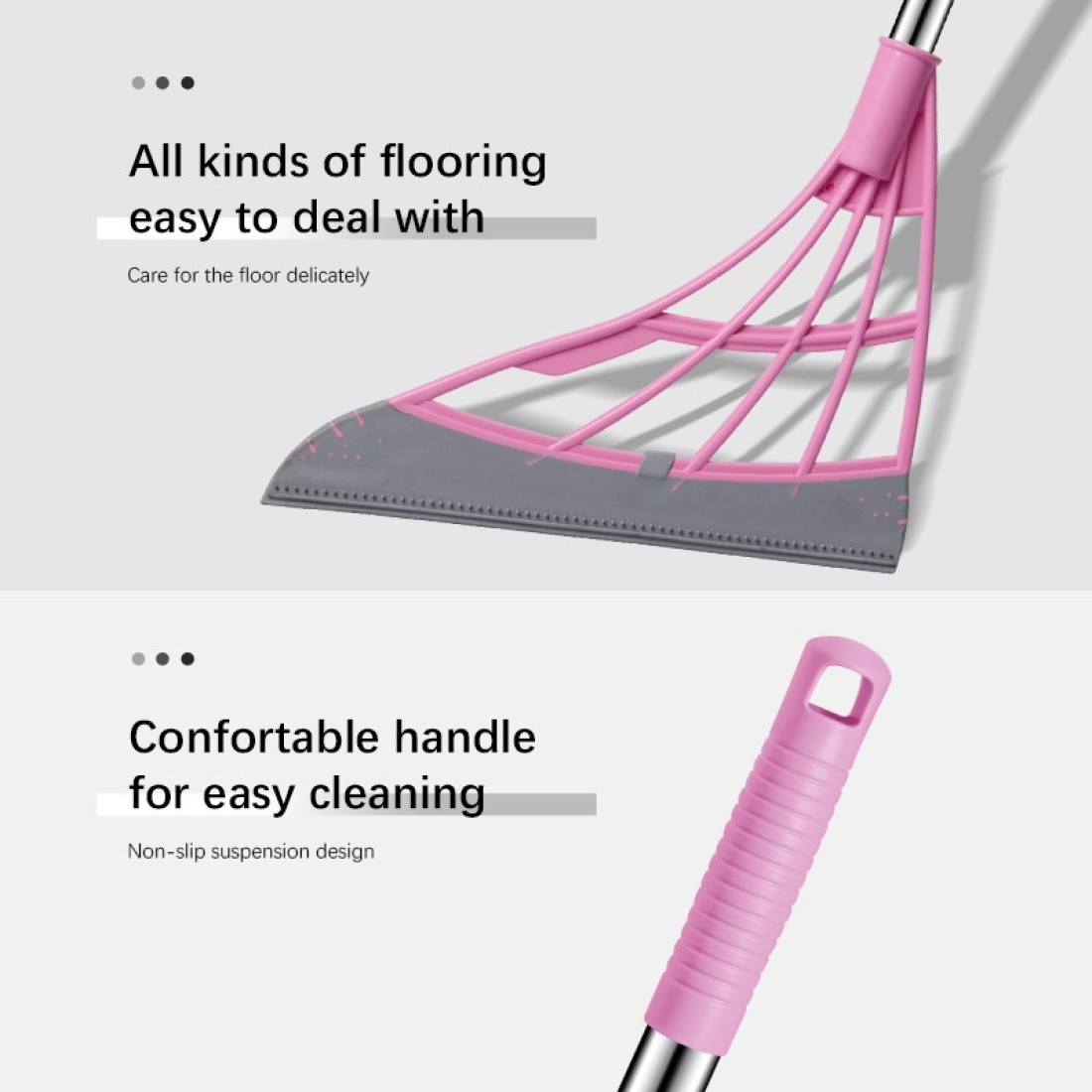 2 In 1 Multifunction Magic Broom Silicone Squeegee & Wiper Sweeper Glass  Floor