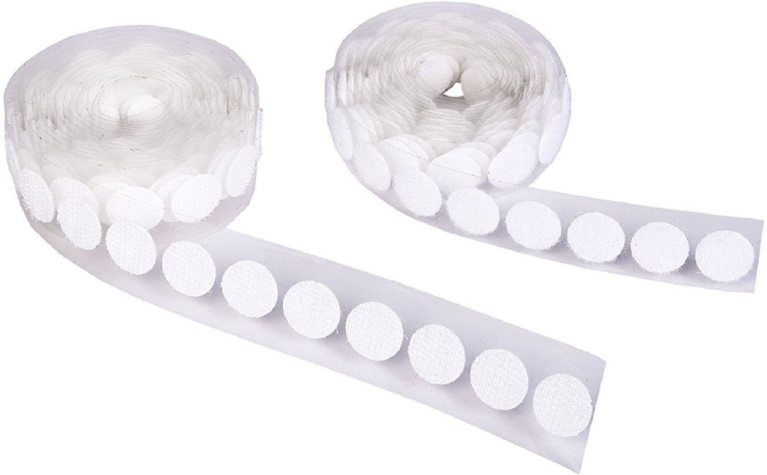 Vardhman Strong self adhesive back Hook And Loop Dot Fasteners 100 set , 18  mm ( 3/4 inch ) color white Sew-on Velcro Price in India - Buy Vardhman  Strong self adhesive