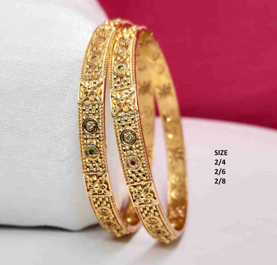 SRK Brass Gold-plated Bangle Price in India - Buy SRK Brass Gold