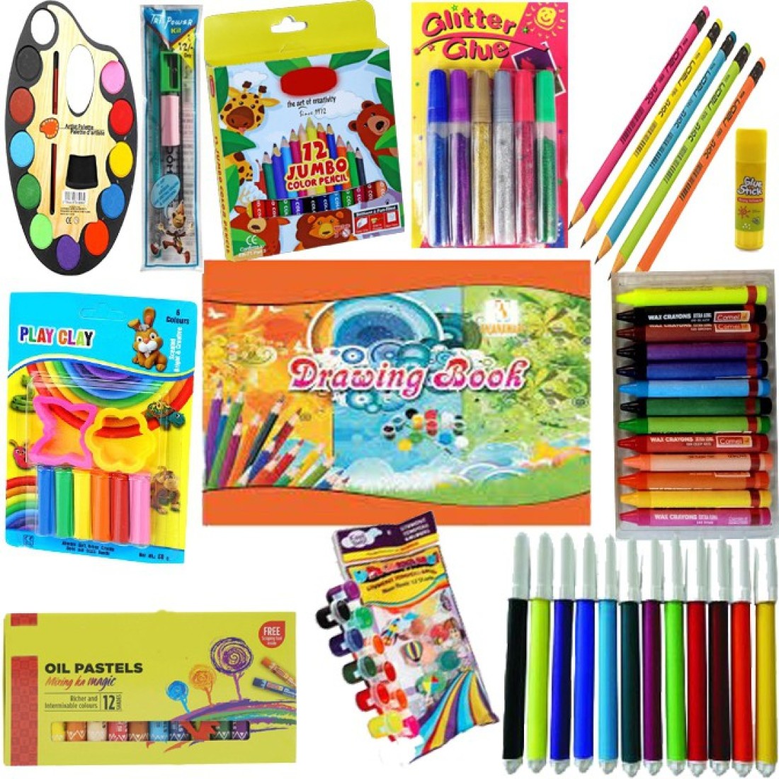 Colouring Series-Art Set, Painting Kit, Stationary kit, modelling clay  set, crayons set for kids, colours set for drawing, water colors  painting set